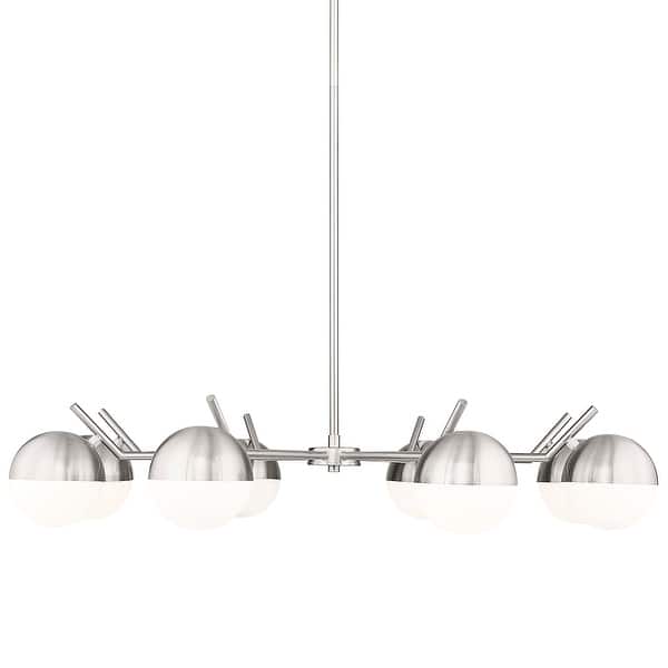 slide 1 of 1, Z-Lite 7517-8 Realm Sphere 8 Light 44" Wide Chandelier Brushed Nickel