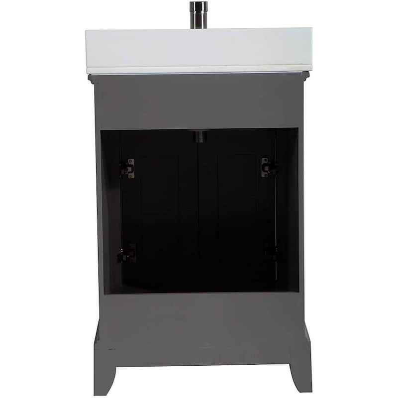 Vanity Art 30" Single Sink Bathroom Vanity Set with Engineered Marble Top and Free Mirror
