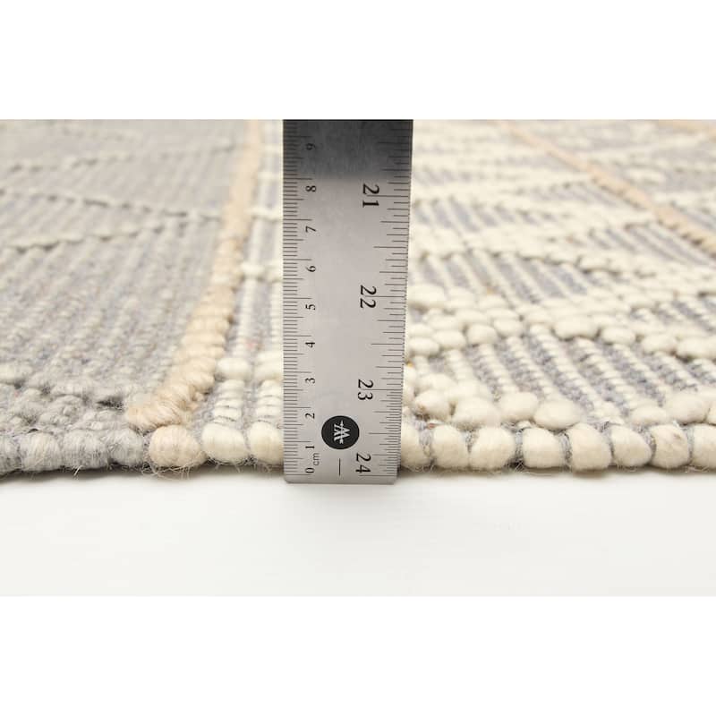 ECARPETGALLERY Braid weave Sienna Grey Wool Rug - 6'0 x 9'0
