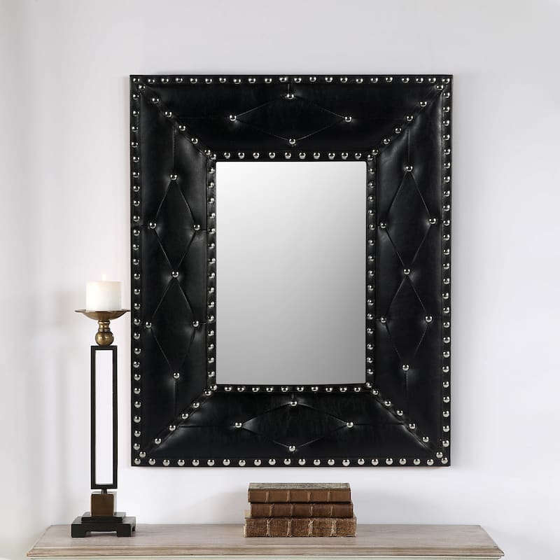 Rectangle Rivet Decorative Wall Hanging Mirror