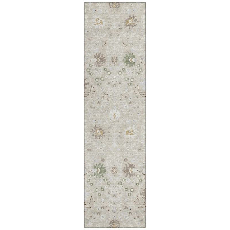 Machine Washable Indoor/ Outdoor Global Traditional Chantille Rug