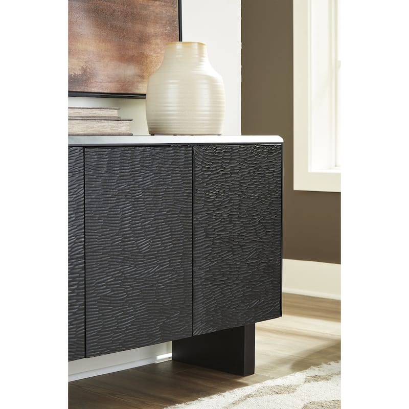 Signature Design by Ashley Farrelmore Black Accent Cabinet - 65" W x 17" D x 30" H