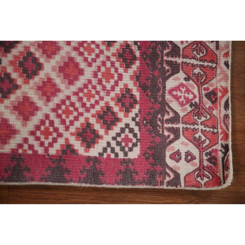 Geometric Modern Area Rug Hand-Knotted Wool Carpet - 4'10"x 7'9"