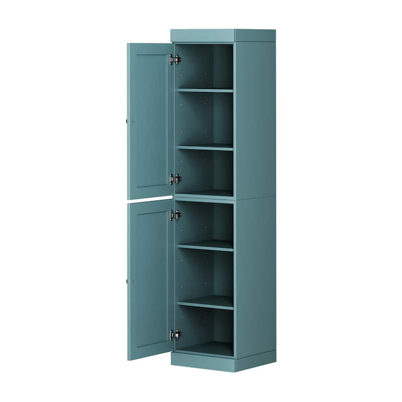 Palace Imports 100% Solid Wood 16.5" Kitchen Pantry Cabinet with Shaker Doors and Adjustable Shelves