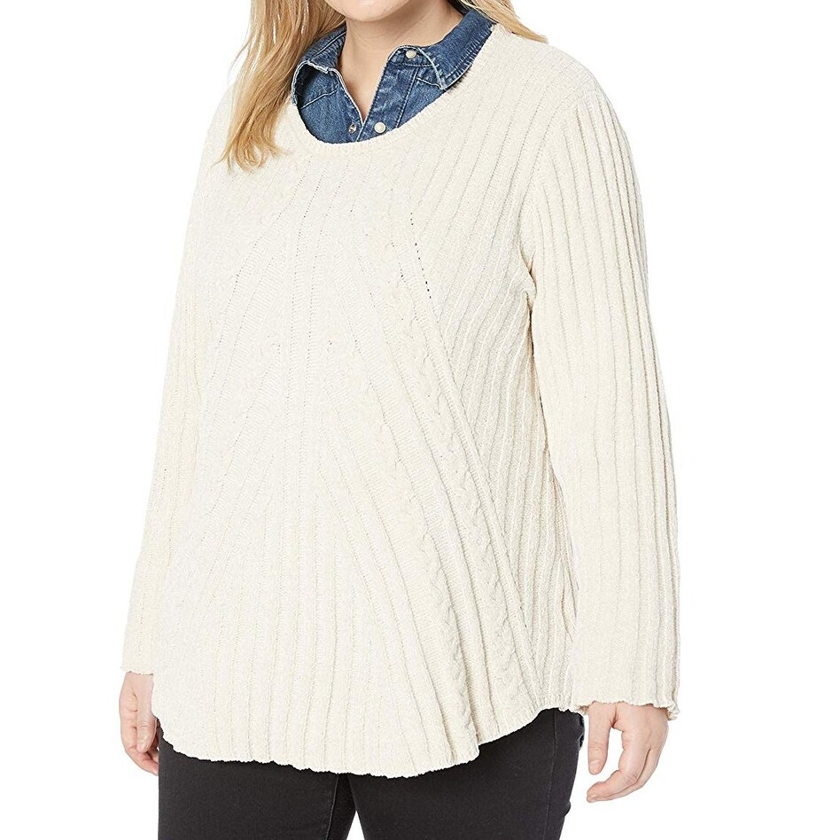 Shop Skye S The Limit Womens Sweater Cream Ivory 2x Plus Cable