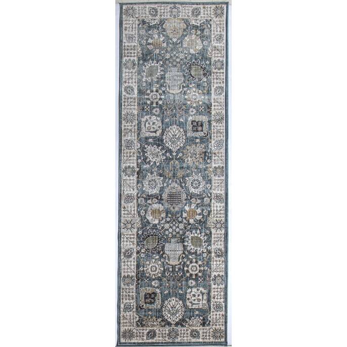 Bashian Yeshaya Teal - 2'6'' X 8'