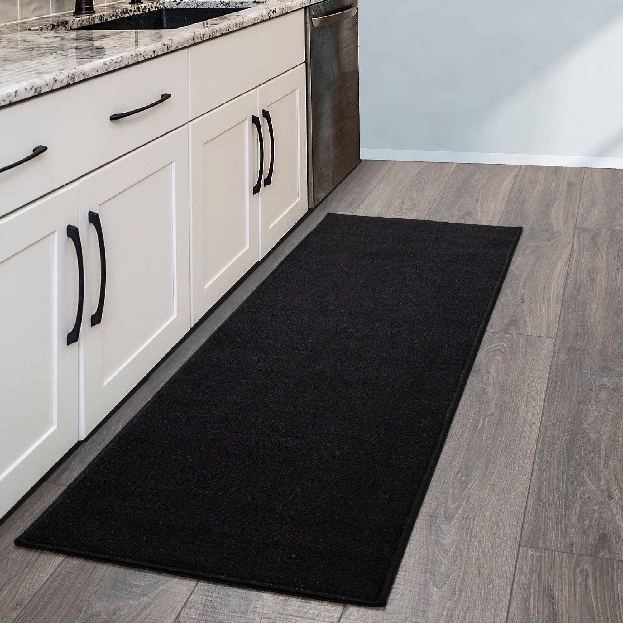 Details about   Ottomanson Ottohome Collection Solid Design Hallway Kitchen Runner Rug Black 