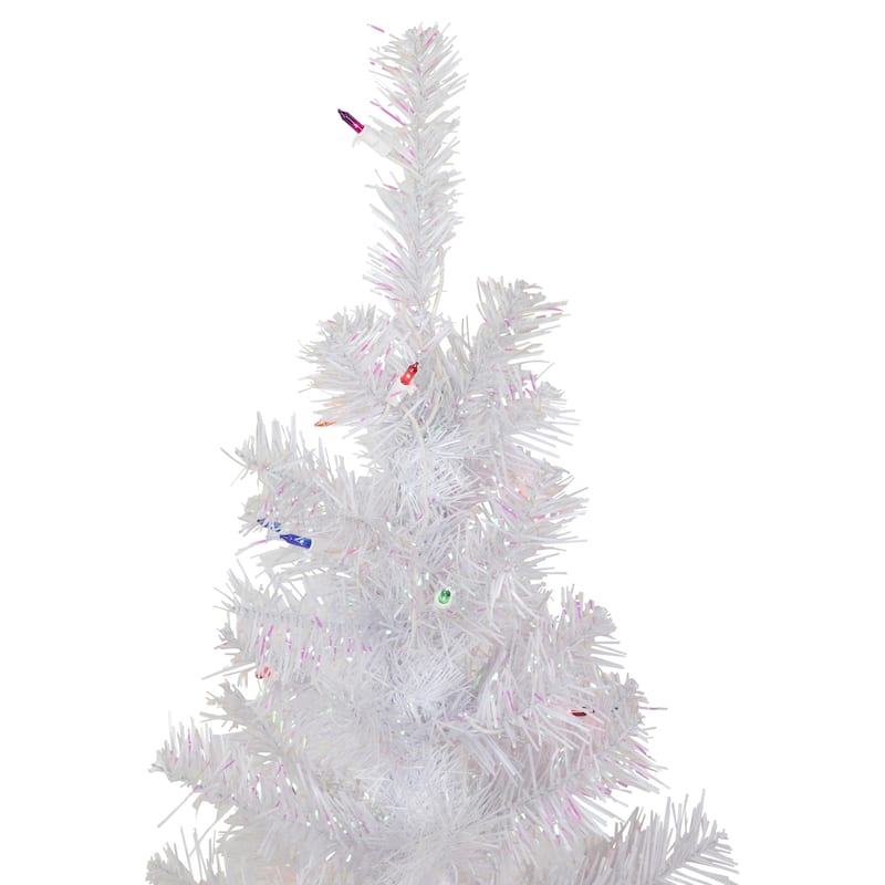 Pre-Lit Medium Rockport White Pine Artificial Christmas Tree - 4' - Multi Lights - 4 Foot