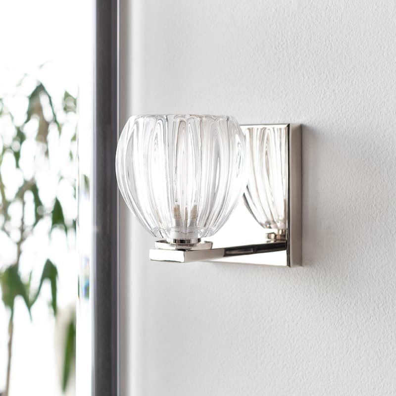 Wahoo Traditional Fluted Glass 1-Light Wall Sconce - 5"H x 4.5"W x 5.75"D