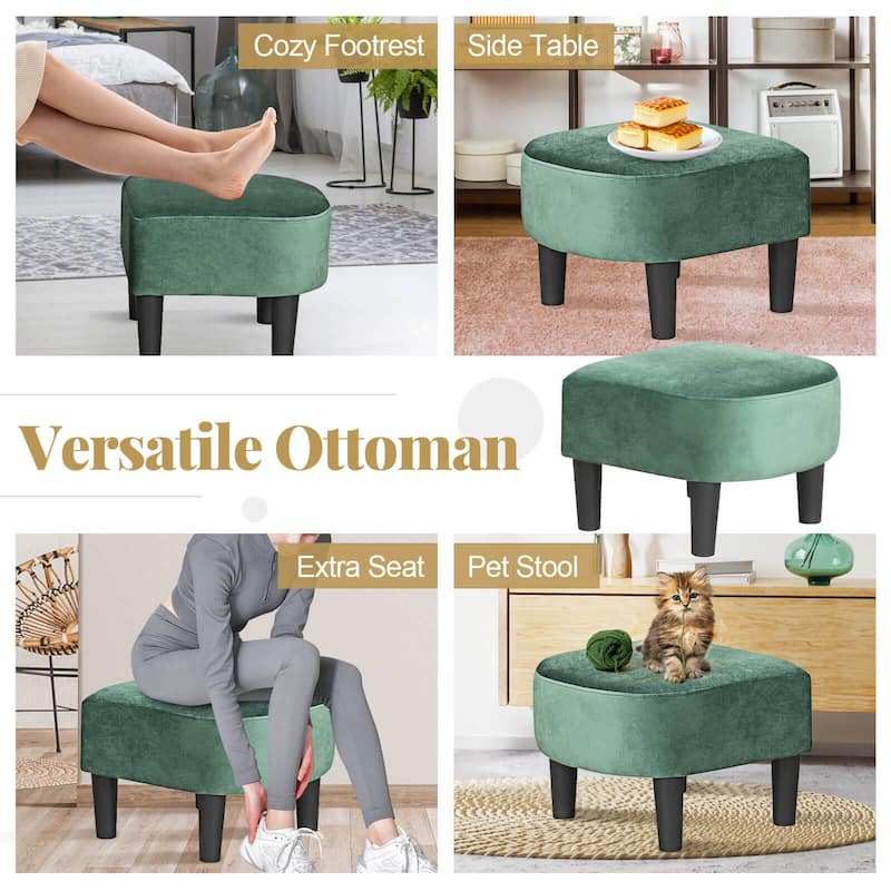 Costway Barrel Chair with Ottoman Footrest Curved Backrest Armrests - See Details