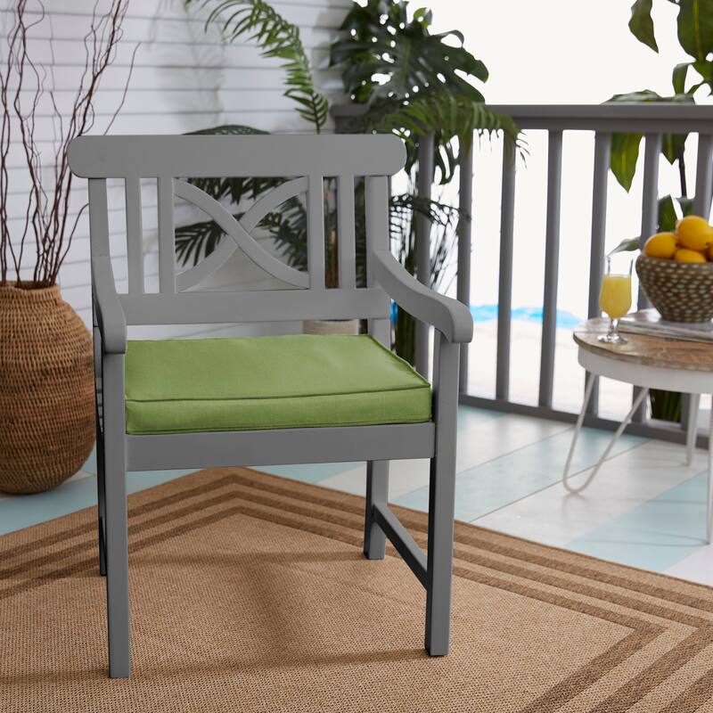 Kokomo Teak Dining Arm Chair Seat Cushion made with Sunbrella Fabric - cilantro green