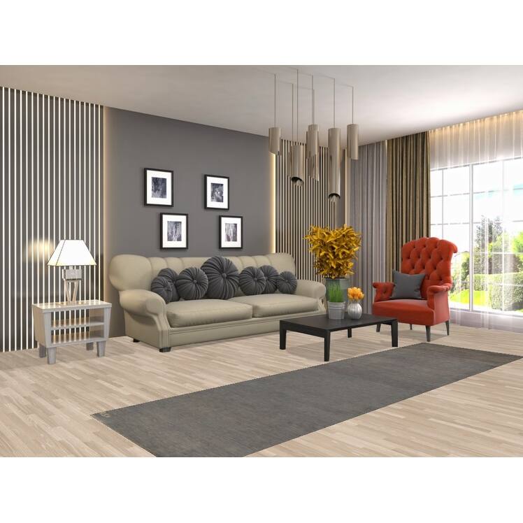 Contemporary Gabbeh Runner Rug Hand-Knotted Wool Carpet - 2'8"x 9'5"