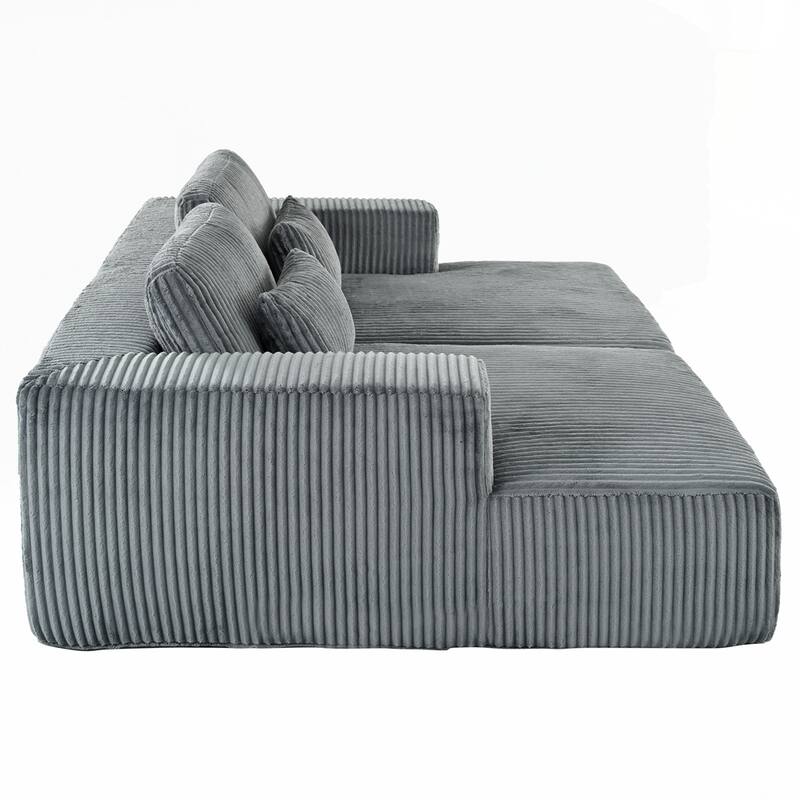 Corduroy Double Sofa Bed with 2 Pillows
