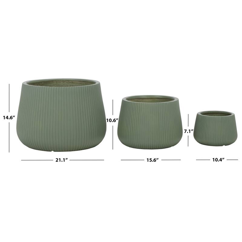 SAFAVIEH Outdoor Living Sara Planter Pot (Set of 3) - 21"W x 21"D x 15"H