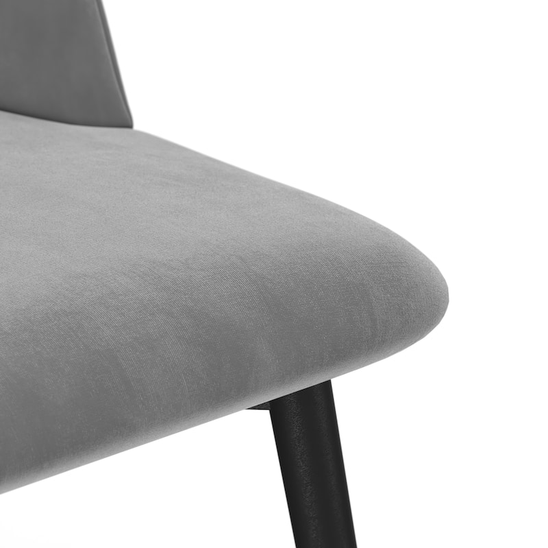 Victor Velvet Side Chair Black Legs (Set of 2)