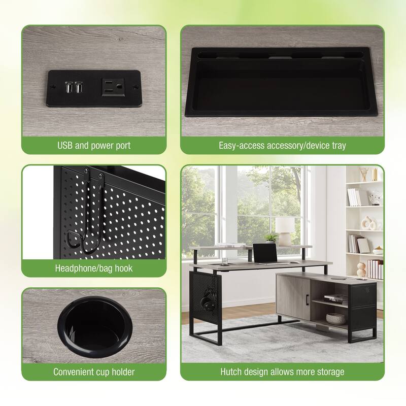 ACE L-Desk with Hutch Shelf