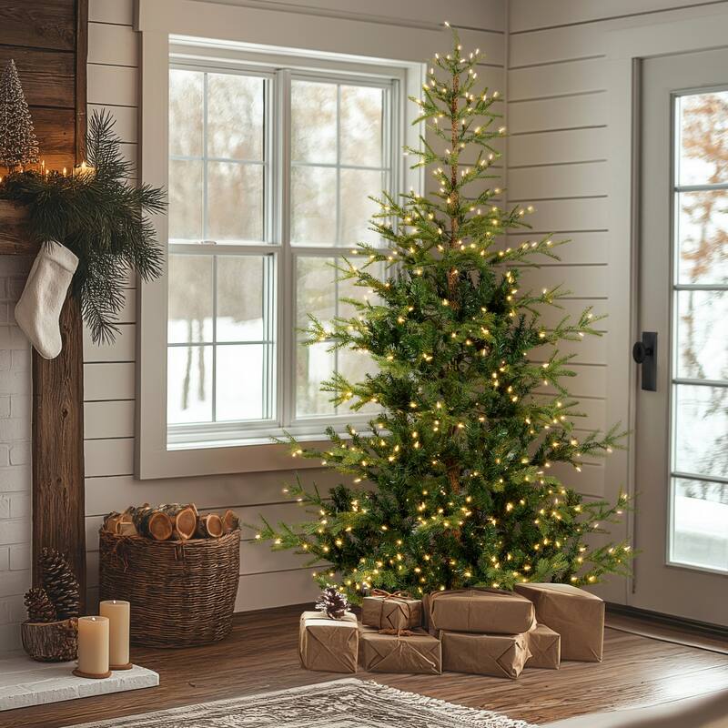National Tree Company 6.5 ft. Norwegian Spruce Tree with Clear Lights - 6.5 Foot