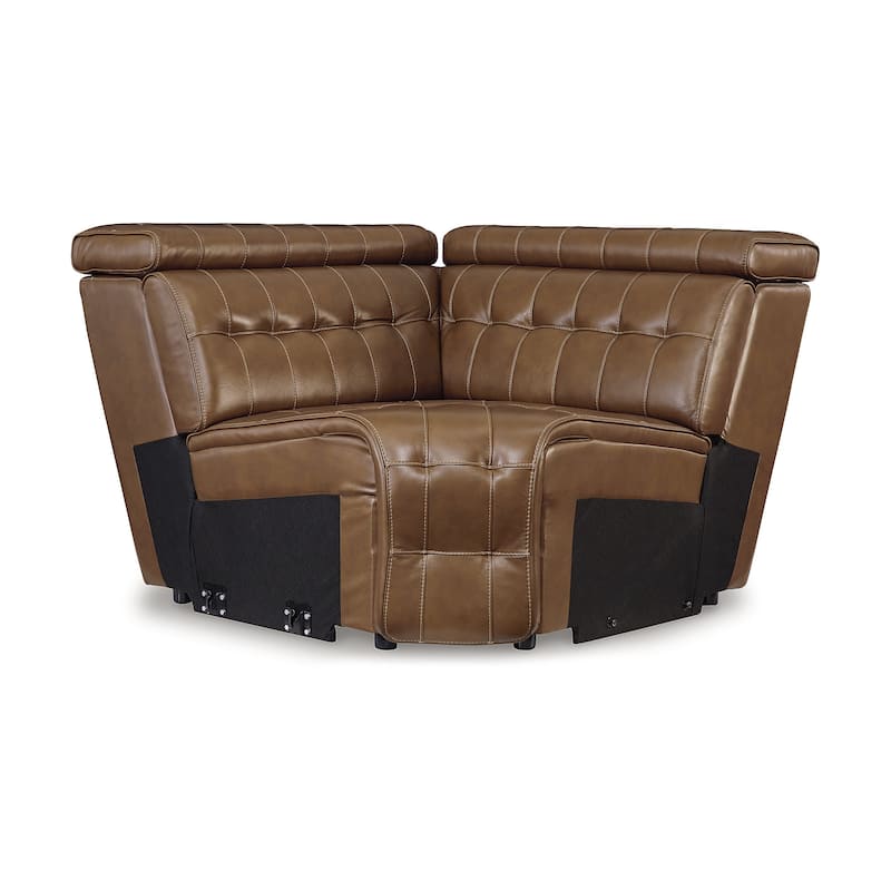 Signature Design by Ashley Temmpton Medium Brown 6-Piece Power Reclining Sectional - 124"W x 110"D x 34"H