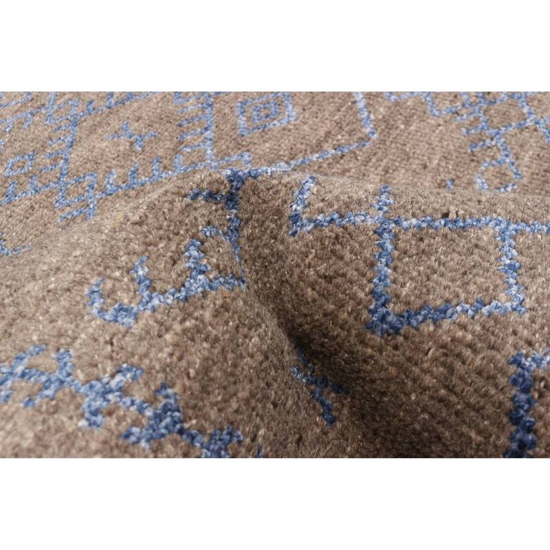 ECARPETGALLERY Hand-knotted Tangier Brown Silk, Wool Rug - 5'2 x 7'9