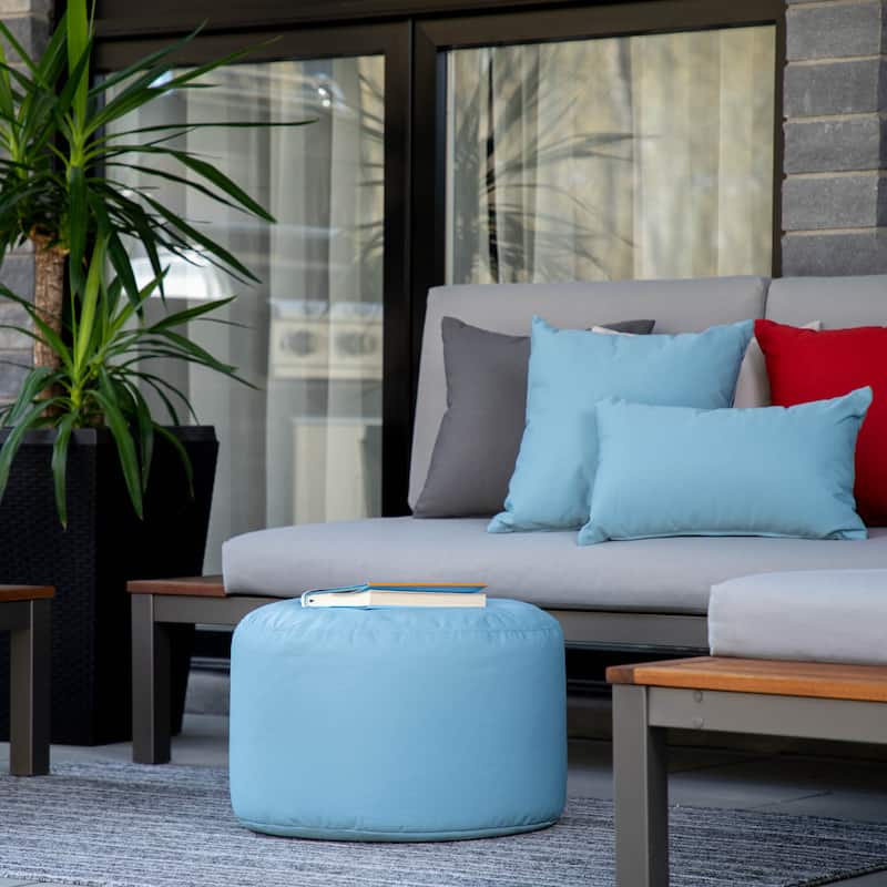 Gouchee Home Soleil Indoor/ Outdoor Ottoman Pouf - Oceania