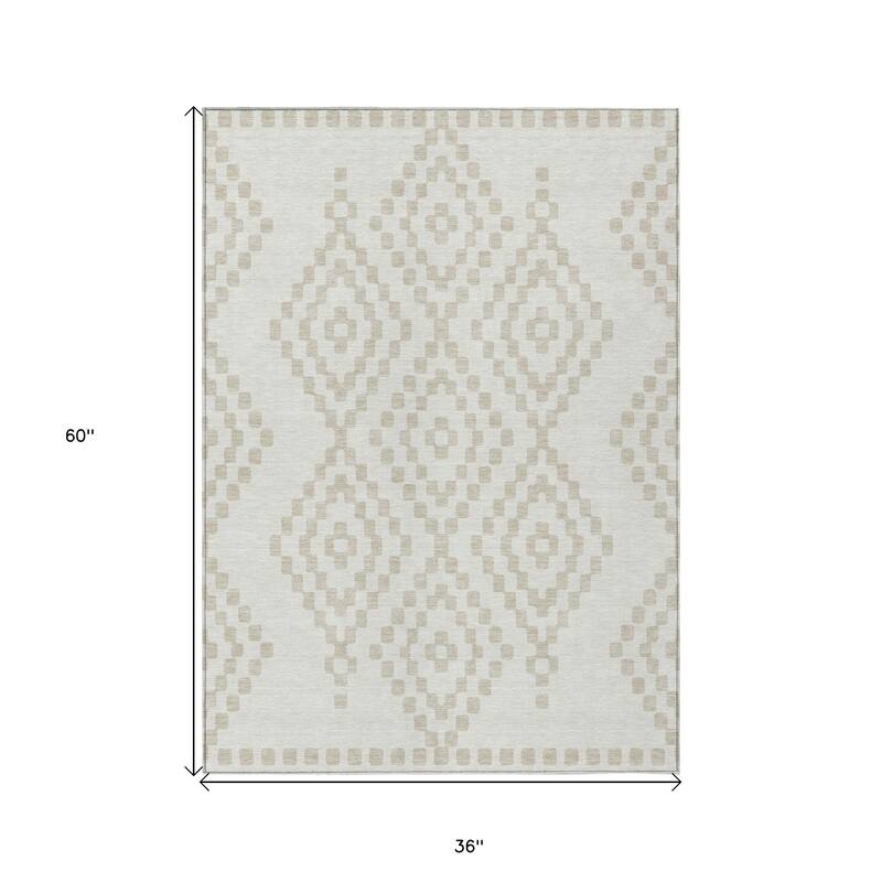 HomeRoots Geometric Transitional Rectangle Outdoor Rug