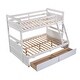 preview thumbnail 38 of 41, Convertible Bunk Bed into Twin Bed & Full Bed, Twin Over Full Wood Bed Frame with Storage Drawers, Ladder and Safety Guardrails