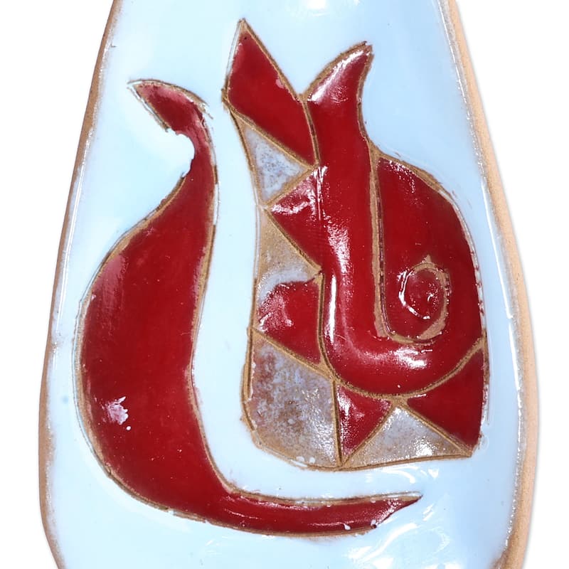 Novica Handmade Romance Flavors In Blue Ceramic Spoon Rest