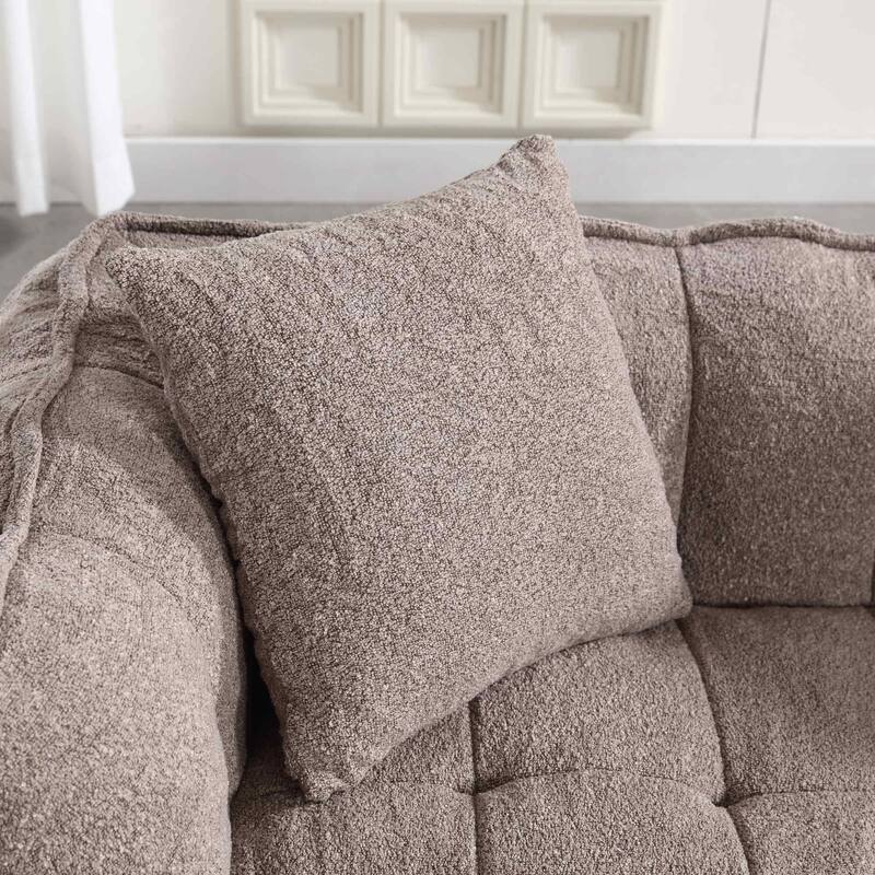 Soft Bean Bag Chair for Adults, Cozy Lazy Bean Bag Sofa, 2 Seat with Armrests for Home