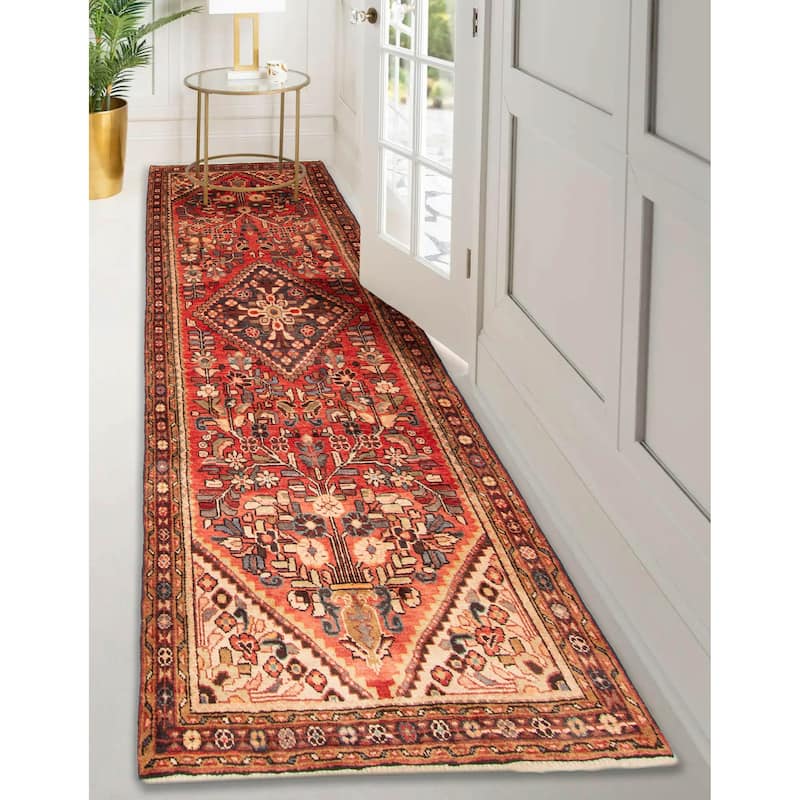 ECARPETGALLERY Hand-knotted Andelz Red Wool Rug - 4'0 x 10'2