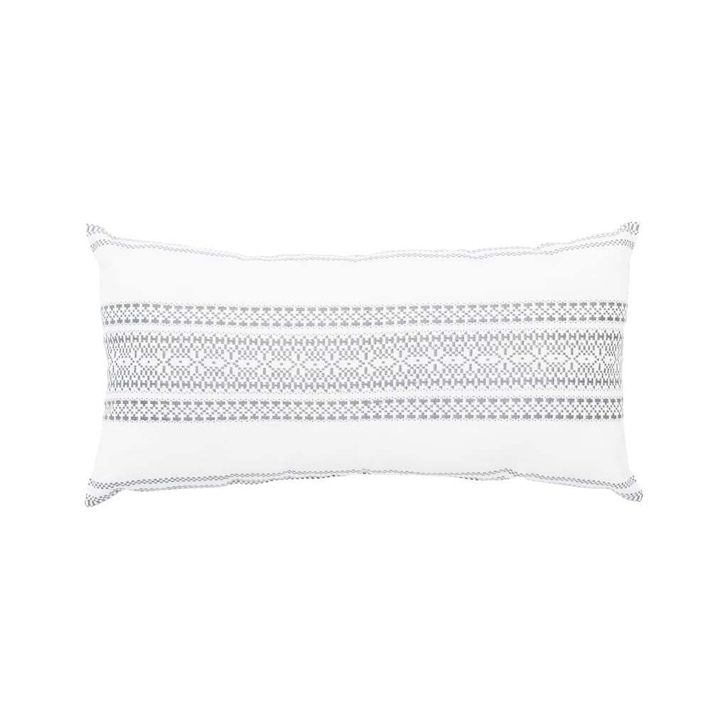 12" x 24" Clayton Cement Geometric Woven Lumbar Throw Pillow
