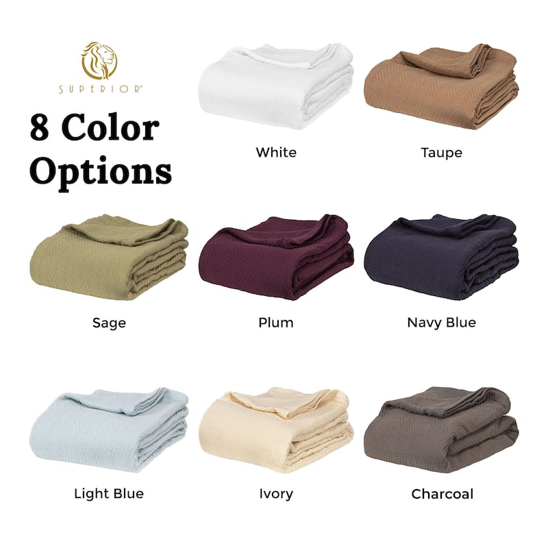 Superior Metro Zig-Zag Chevron All-Season Bedding Cotton Blanket