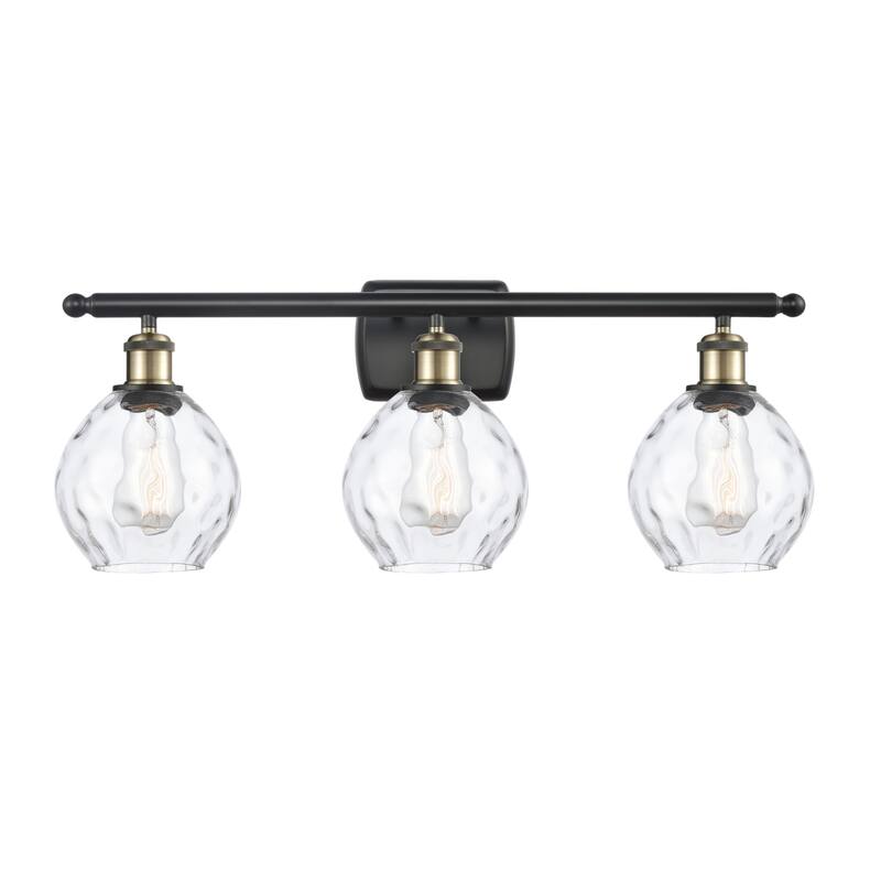 Innovations Lighting Small Waverly 3 Light 26" Wide Bathroom Vanity - Black Antique Brass / Clear