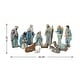 preview thumbnail 4 of 77, Glitzhome 12pcs Resin Christmas Multi/ Blue/ Ivory Nativity Figurines Set Blue - Large