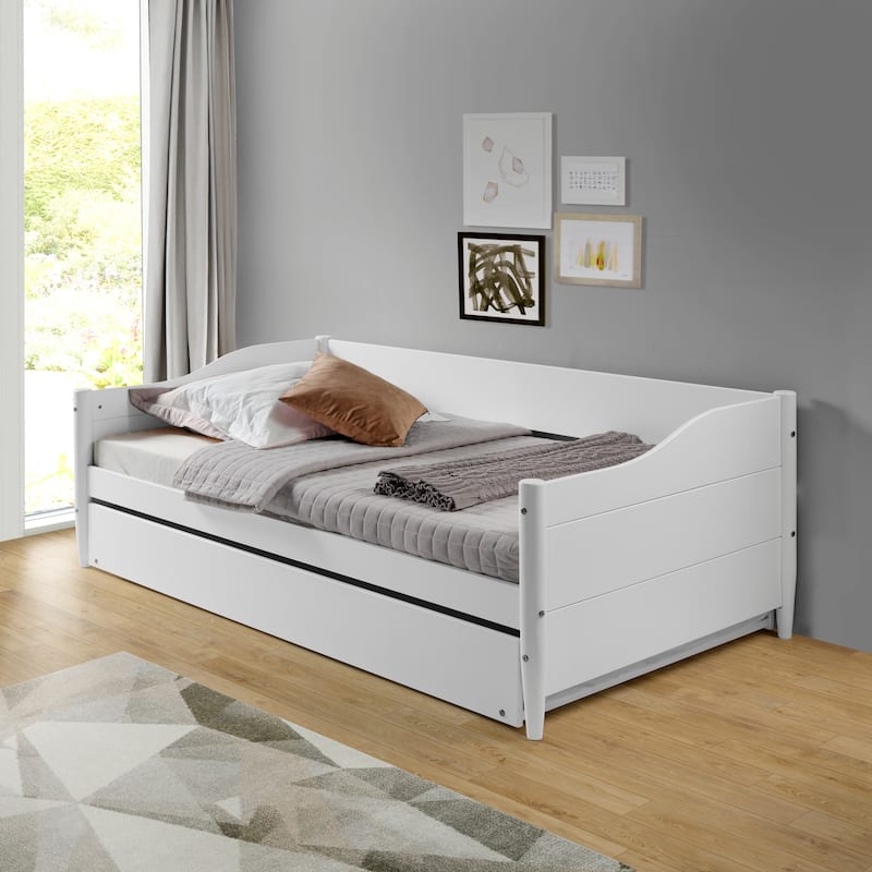 Mid Century Classic Twin Size Day Bed with Trundle