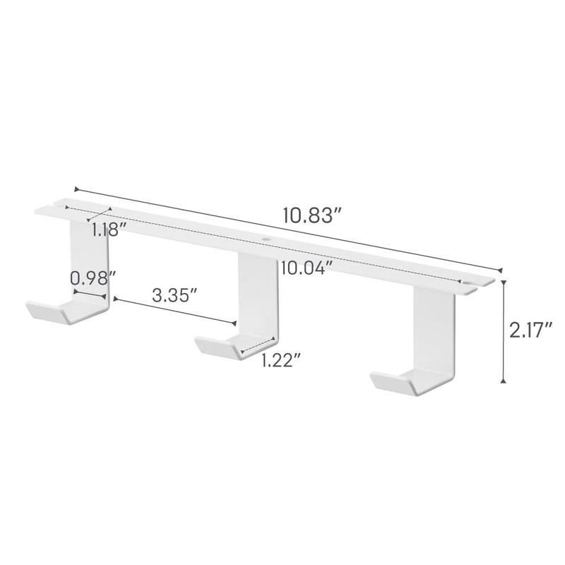 Yamazaki Home Under-Desk Hanger, Steel - L 2.36 x W 10.83 x H 2.17 inches
