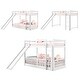 preview thumbnail 32 of 42, Twin Over Twin Bunk Bed with Removable Floor Bed and Bottom Guardrails, Fun Kids Loft Bed Frame with Ladder and Slide