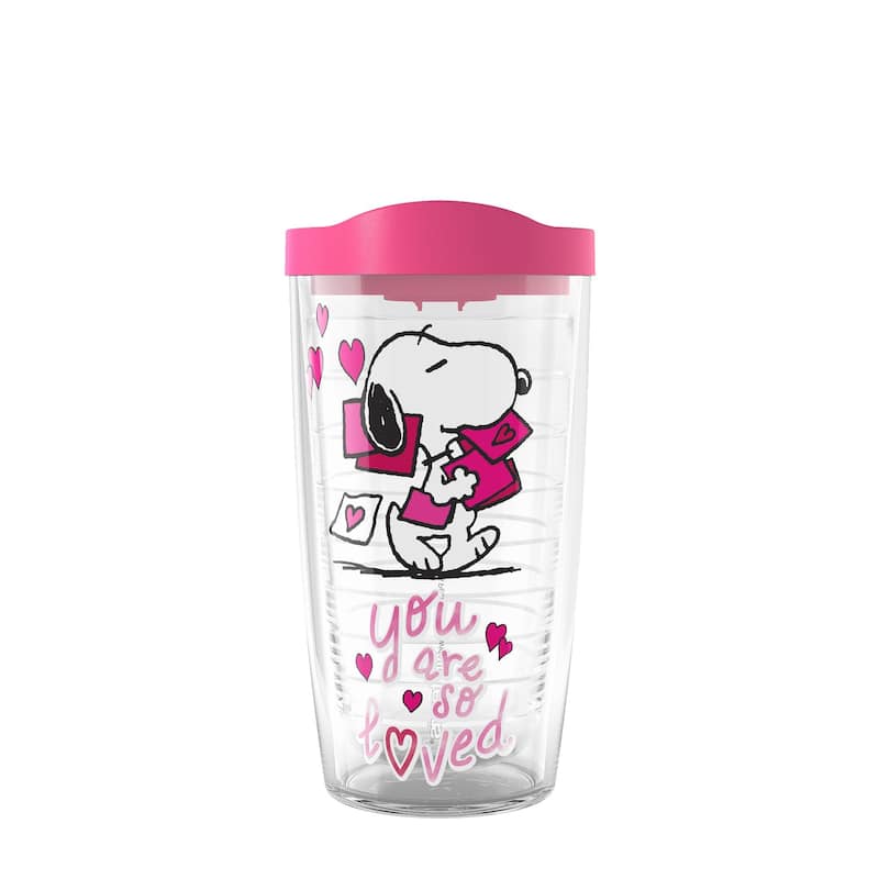 Tervis Peanuts Snoopy Valentine's Day You Are So Loved Made in USA Double Walled Insulated Travel Tumbler, Classic - 16oz