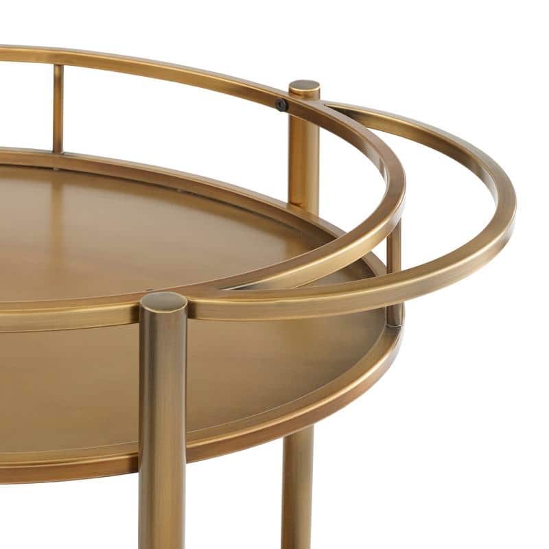 Lifestorey Devin Oval Metal Bar Cart