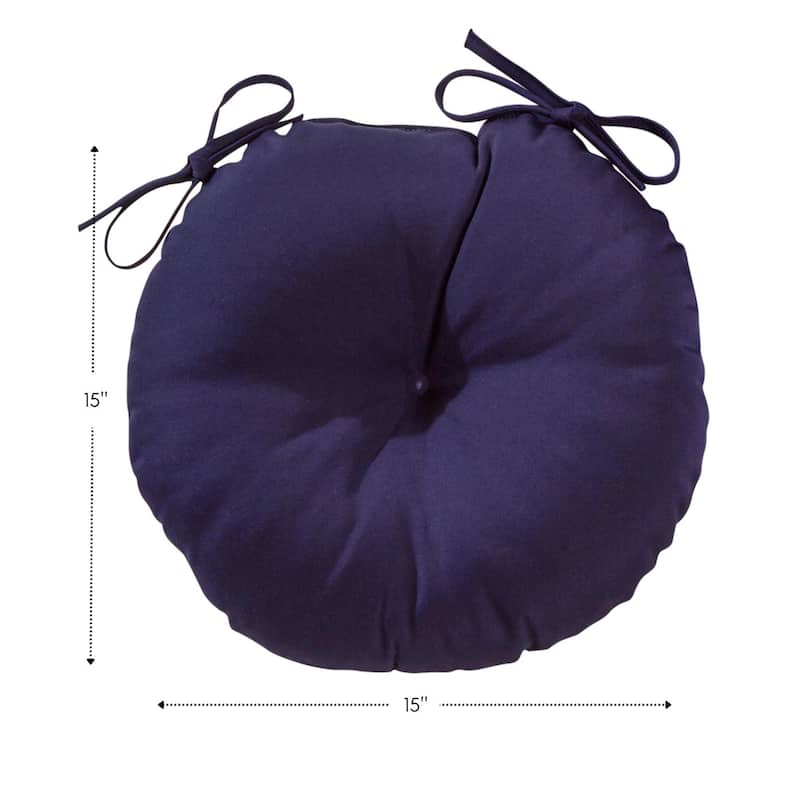 15-inch Round Outdoor Solid Bistro Chair Cushion (Set of 4)