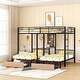 preview thumbnail 10 of 14, Full Over Twin & Twin Triple Bunk Bed with Drawers, Desks and Shelves