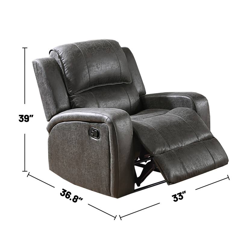 Leather-Like Fabric Upholstered Manual Motion Recliner