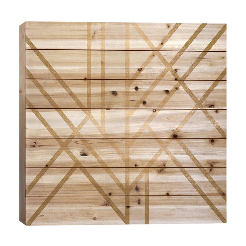 Art Deco Geometry II Print On Wood by Elisabeth Fredriksson - Multi-Color - 26x26x1.5