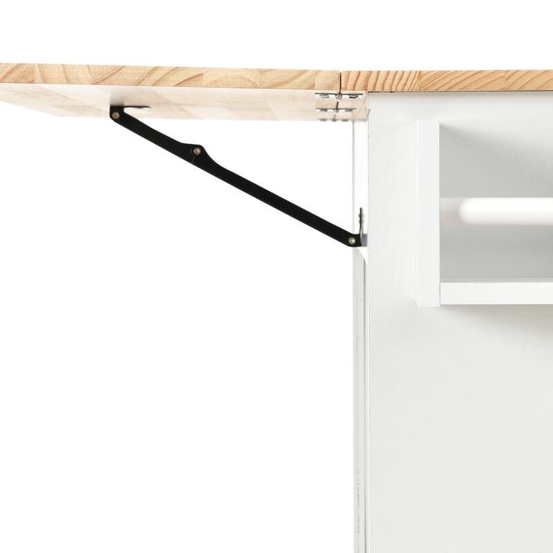 Drop Leaf Kitchen Island Portable Kitchen Cart Cabinet