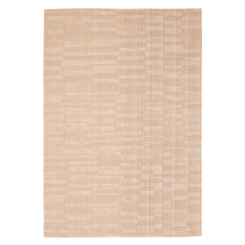 ECARPETGALLERY Hand Loomed Kashkuli Gabbeh Light Khaki Wool Rug - 6'8 x 9'7