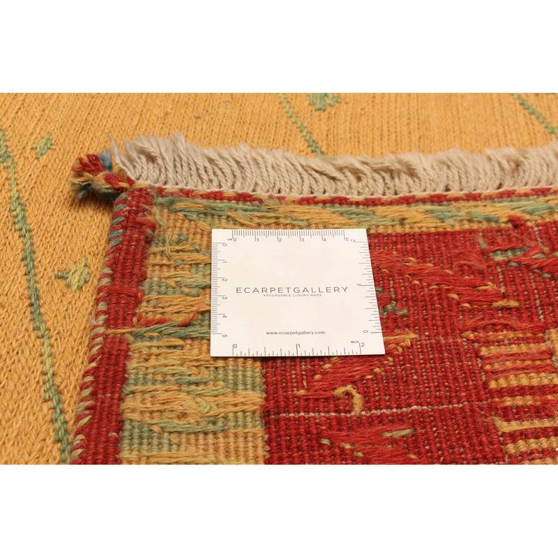ECARPETGALLERY Flat-Weave Kashkuli Light Orange Wool Tapestry Kilim - 5'8 x 7'9