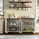 preview thumbnail 21 of 22, 61" Large Buffet Sideboard Cabinet with 4 Fluted Doors and Storage - 61x15.7x31.5in
