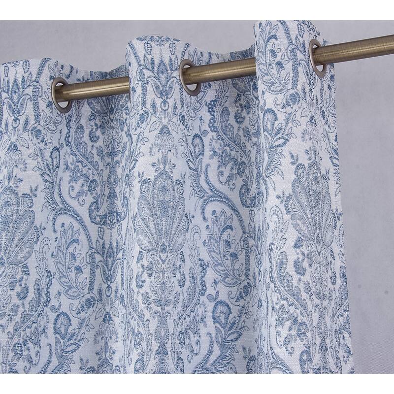 Bridgeport Jacquard Window Curtain Panel 90" - Machine Wash