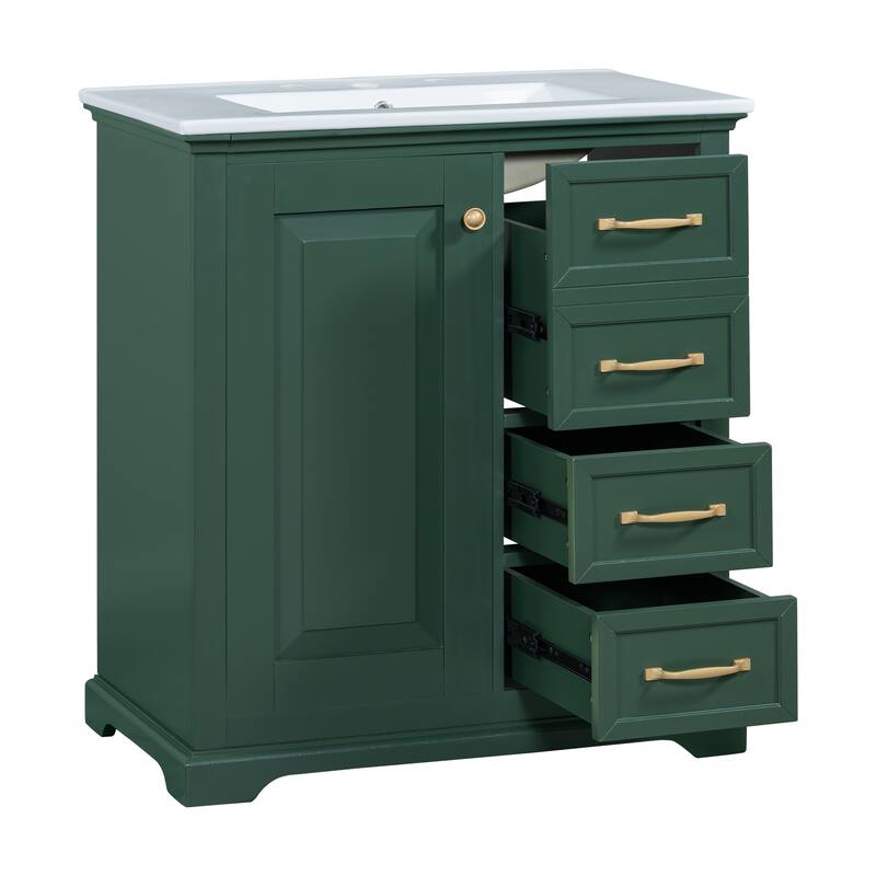 30" Bathroom Vanity Bathroom Cabinet with Sink and Drawers