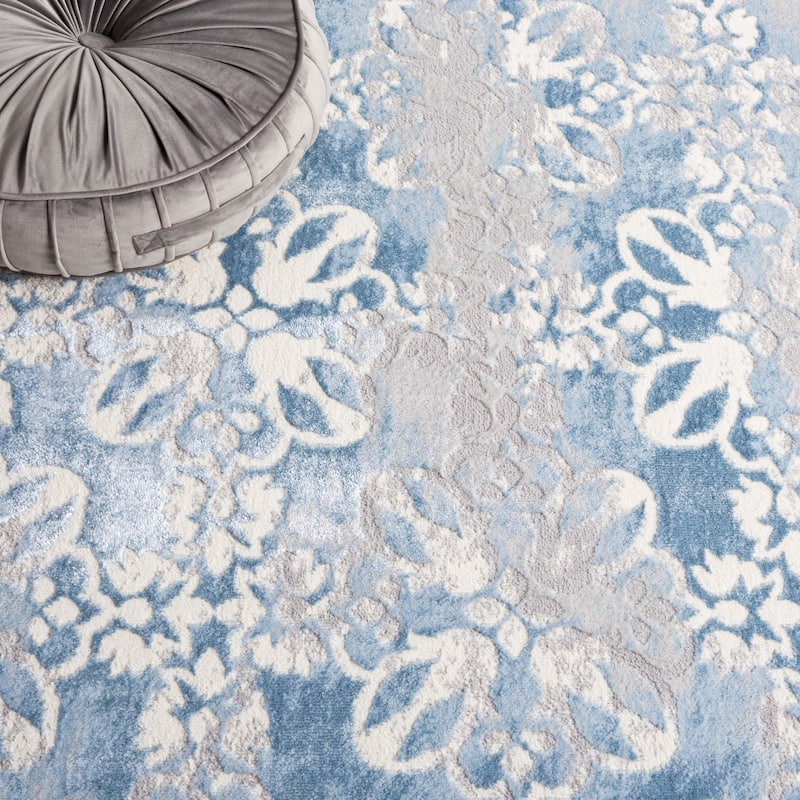 Martha Stewart by SAFAVIEH Bertrande Modern Rug - Grey/Blue - 5' 3" x 7' 7"