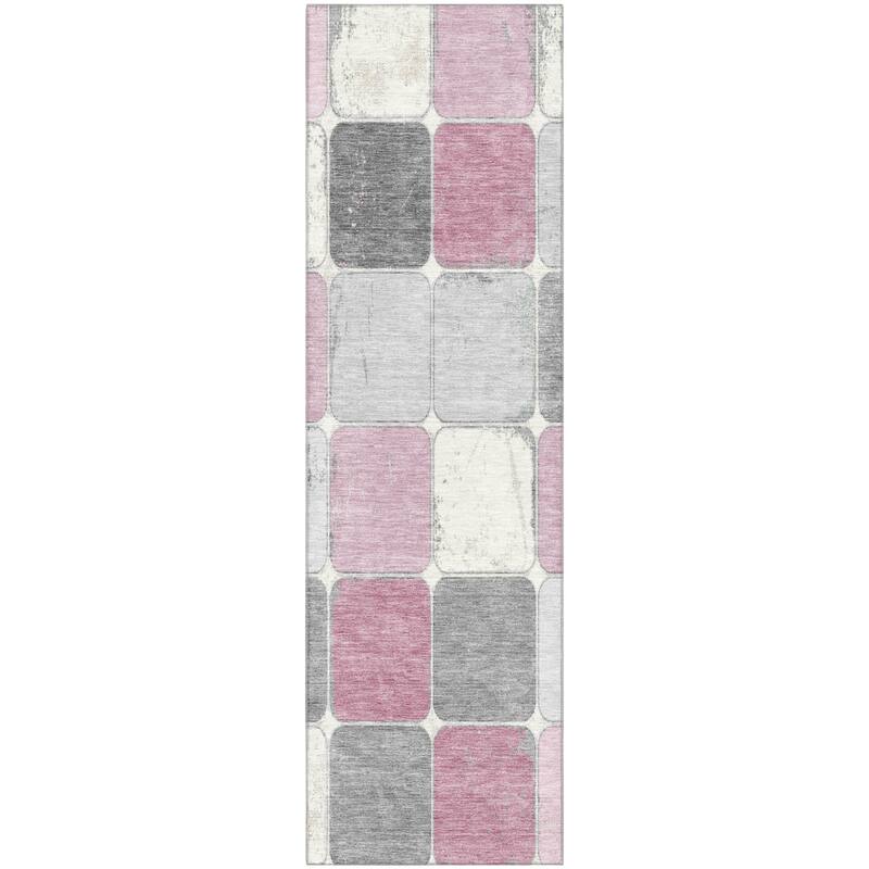 Premium Washable Super Soft Modern Blocks Mayfield Rug